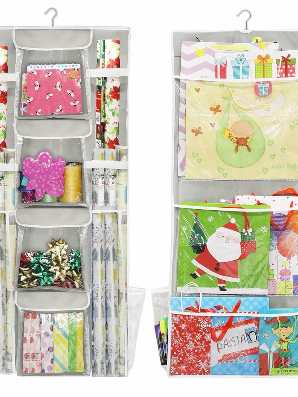 Gray Gift Wrap and Bag Organizer